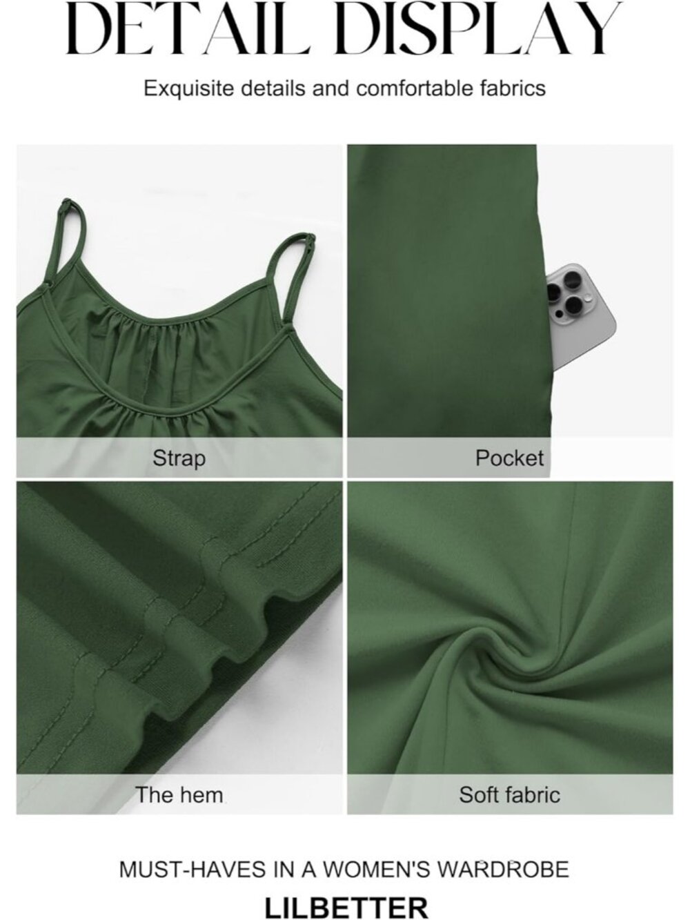 Women Army Green Casual Sleeveless Imported Spaghetti Strap Boho Wide Leg Romper - Picture 7 of 7